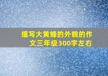 描写大黄蜂的外貌的作文三年级300字左右