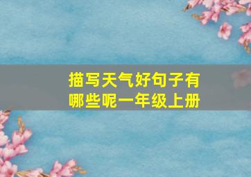 描写天气好句子有哪些呢一年级上册