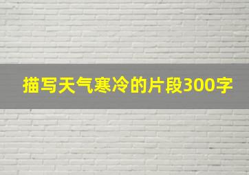 描写天气寒冷的片段300字