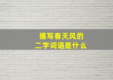 描写春天风的二字词语是什么