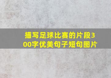 描写足球比赛的片段300字优美句子短句图片