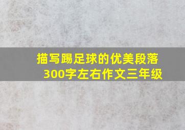 描写踢足球的优美段落300字左右作文三年级