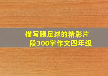 描写踢足球的精彩片段300字作文四年级