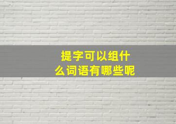 提字可以组什么词语有哪些呢