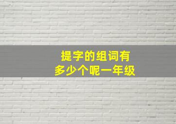 提字的组词有多少个呢一年级