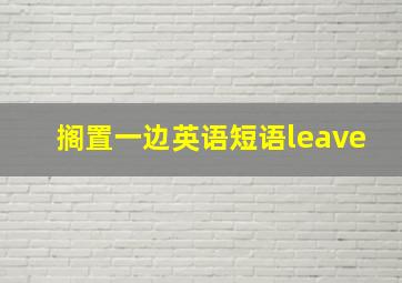 搁置一边英语短语leave