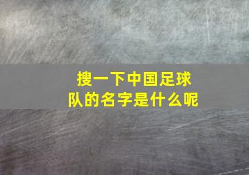 搜一下中国足球队的名字是什么呢