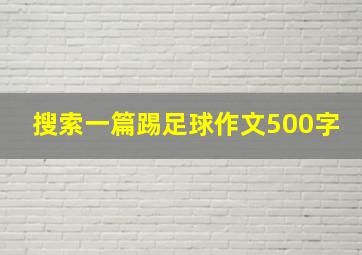 搜索一篇踢足球作文500字