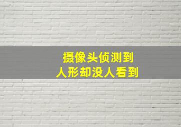 摄像头侦测到人形却没人看到