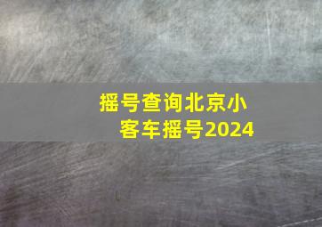 摇号查询北京小客车摇号2024