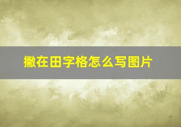 撇在田字格怎么写图片