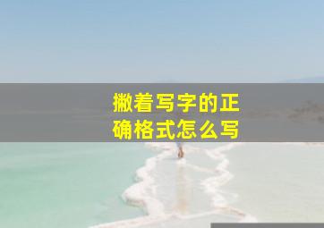 撇着写字的正确格式怎么写