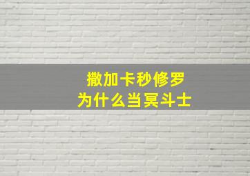 撒加卡秒修罗为什么当冥斗士