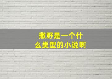 撒野是一个什么类型的小说啊