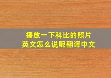 播放一下科比的照片英文怎么说呢翻译中文