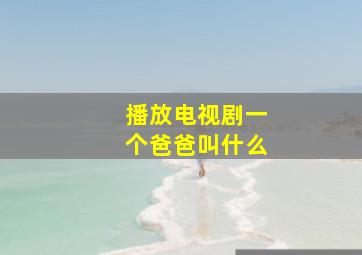 播放电视剧一个爸爸叫什么