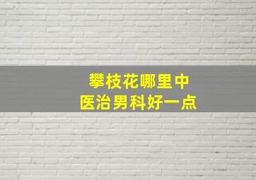 攀枝花哪里中医治男科好一点