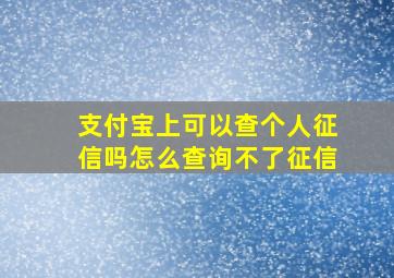 支付宝上可以查个人征信吗怎么查询不了征信