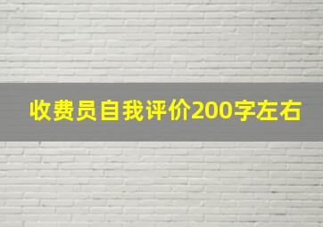 收费员自我评价200字左右