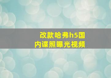 改款哈弗h5国内谍照曝光视频