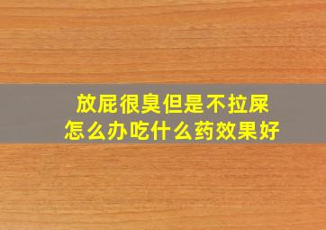 放屁很臭但是不拉屎怎么办吃什么药效果好