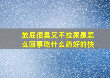 放屁很臭又不拉屎是怎么回事吃什么药好的快