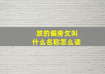 放的偏旁攵叫什么名称怎么读