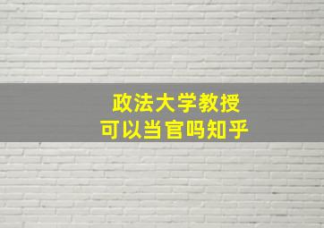 政法大学教授可以当官吗知乎