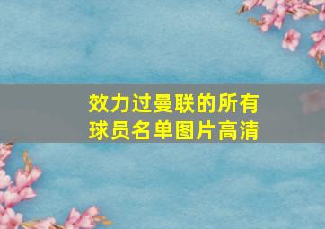 效力过曼联的所有球员名单图片高清