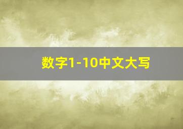 数字1-10中文大写