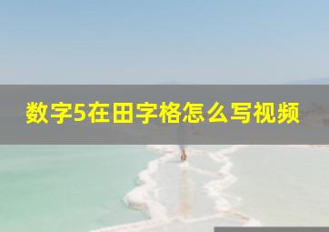 数字5在田字格怎么写视频