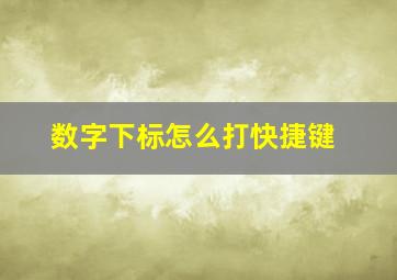 数字下标怎么打快捷键