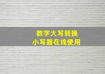 数字大写转换小写器在线使用