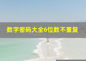 数字密码大全6位数不重复