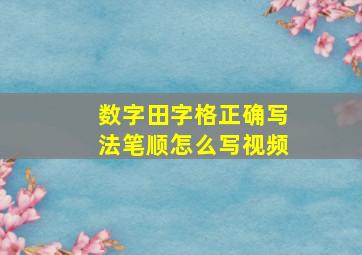 数字田字格正确写法笔顺怎么写视频