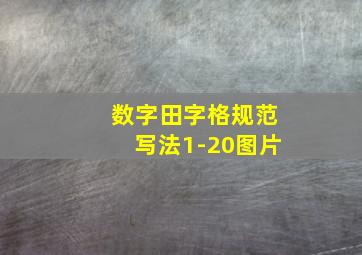 数字田字格规范写法1-20图片