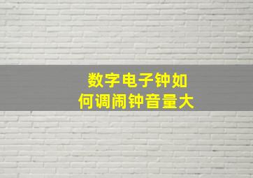 数字电子钟如何调闹钟音量大