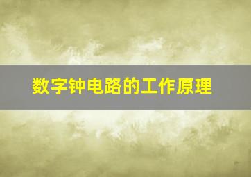 数字钟电路的工作原理