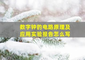 数字钟的电路原理及应用实验报告怎么写