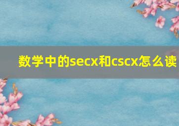 数学中的secx和cscx怎么读