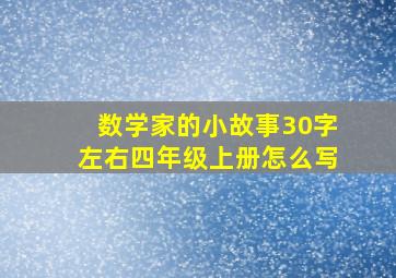 数学家的小故事30字左右四年级上册怎么写