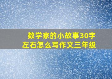 数学家的小故事30字左右怎么写作文三年级