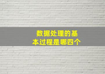 数据处理的基本过程是哪四个