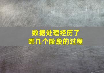 数据处理经历了哪几个阶段的过程