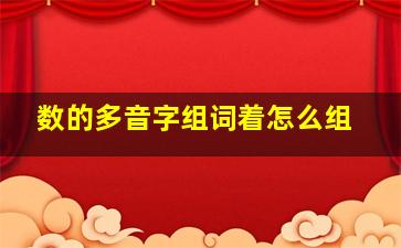 数的多音字组词着怎么组