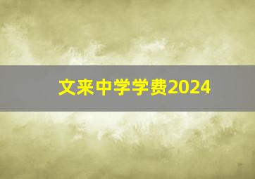 文来中学学费2024