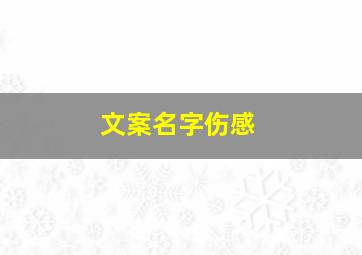 文案名字伤感