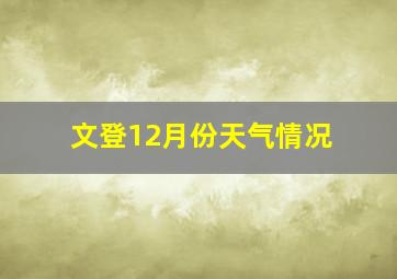 文登12月份天气情况