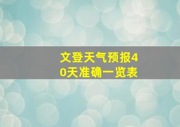 文登天气预报40天准确一览表