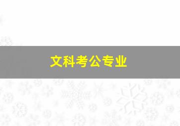 文科考公专业